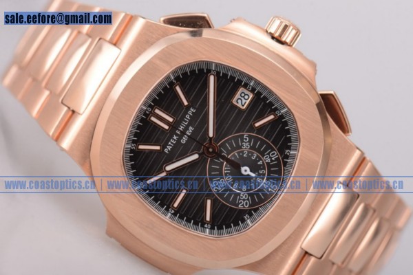 Patek Philippe Nautilus Chrono 1:1 Replica Watch Rose Gold 5980R-001 Black Subdial (BP)